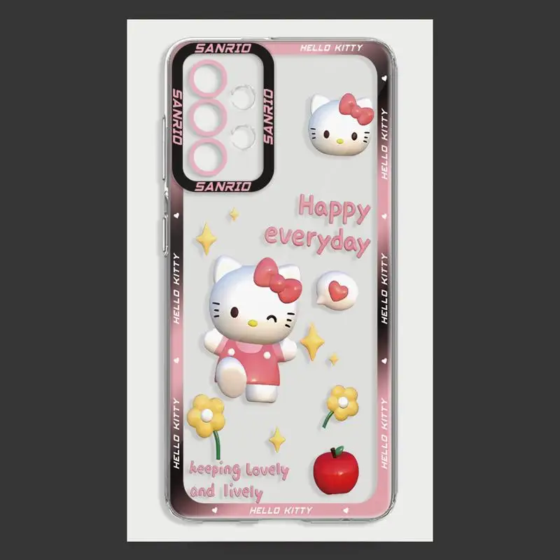 Super Cartoon Cas HelloKitty phone case for Samsung A55 5G A25 A22 A15 A34 A14 A71 A52 A50 A12 A13 A32 A31 A73 Clear funda Cover