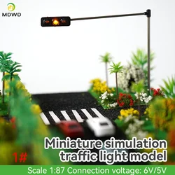 2PCS HO Scale Model Traffic Lights/Operating Pole Mount Overhead Traffic Lights with Controller/Train Railway/Railroad Layout