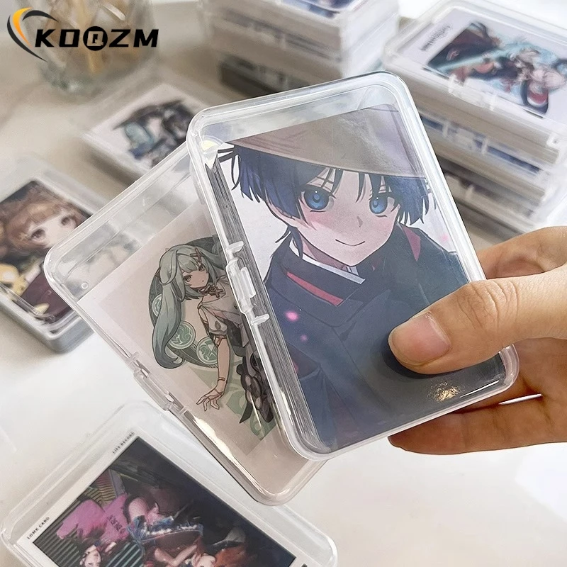 1PCS Transparent New Mini Plastic Storage Box Photocards Small Card Storage Box Desk Organizer Box Classification Box Stationery