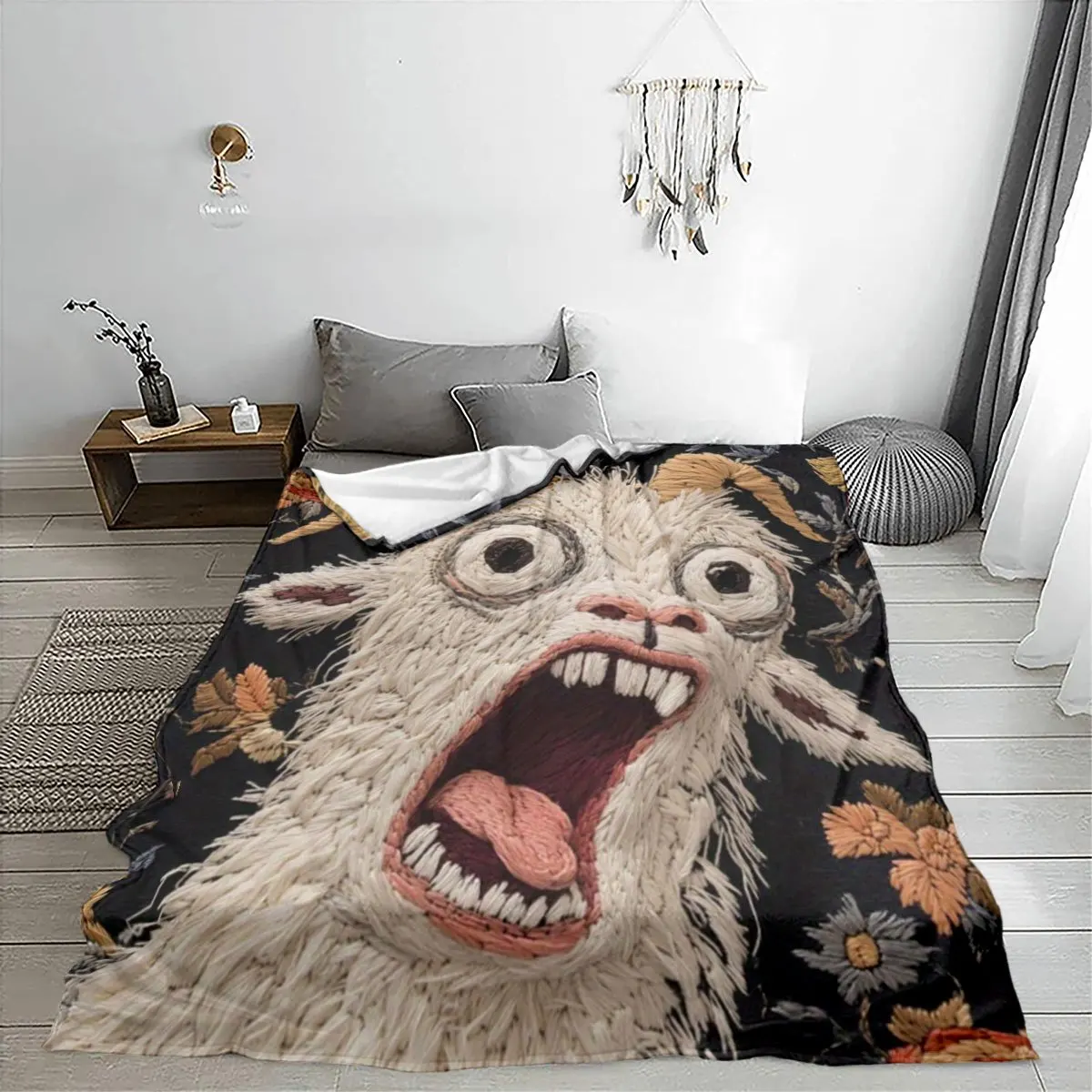 Giant Cartoon Sheep Throw Blanket Plush Fleece Cozy Oversized Sofa Throw for Couch Decor Xmas Gift for Boyfriend Girlfriend