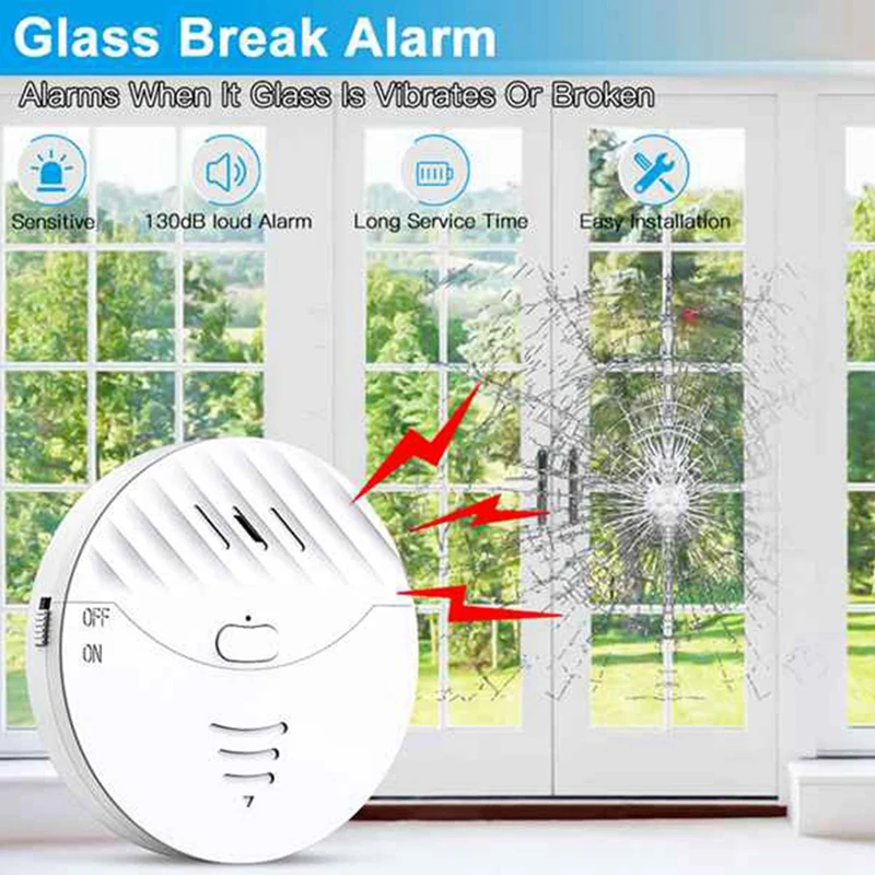 Tuya Sensor getaran Wifi cerdas, 2 buah Alarm pintu dan jendela 130DB Alarm keamanan rumah sistem anti-maling