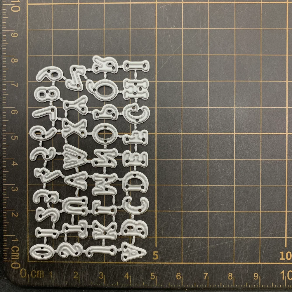 German Word Alphabet Metal Cutting Dies Handwritten Script Scrapbook Paper Dies for Card Making Junk Journal Handmade Crafts