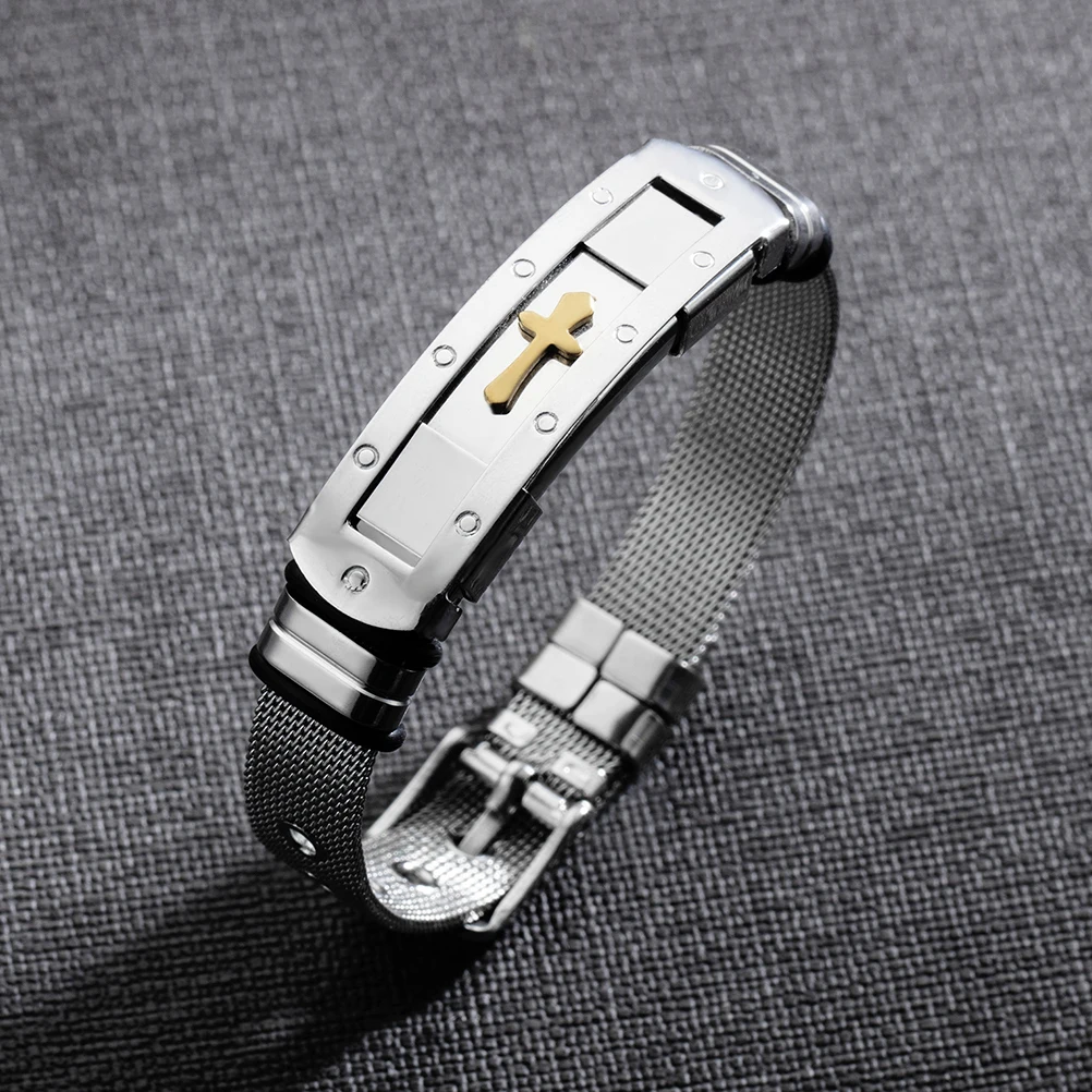 

1pcs Mens Titanium Steel Bracelet Link Chain Wristbands Durable Fashionable Jewelry Gift for Men Birthday Christmas Holiday