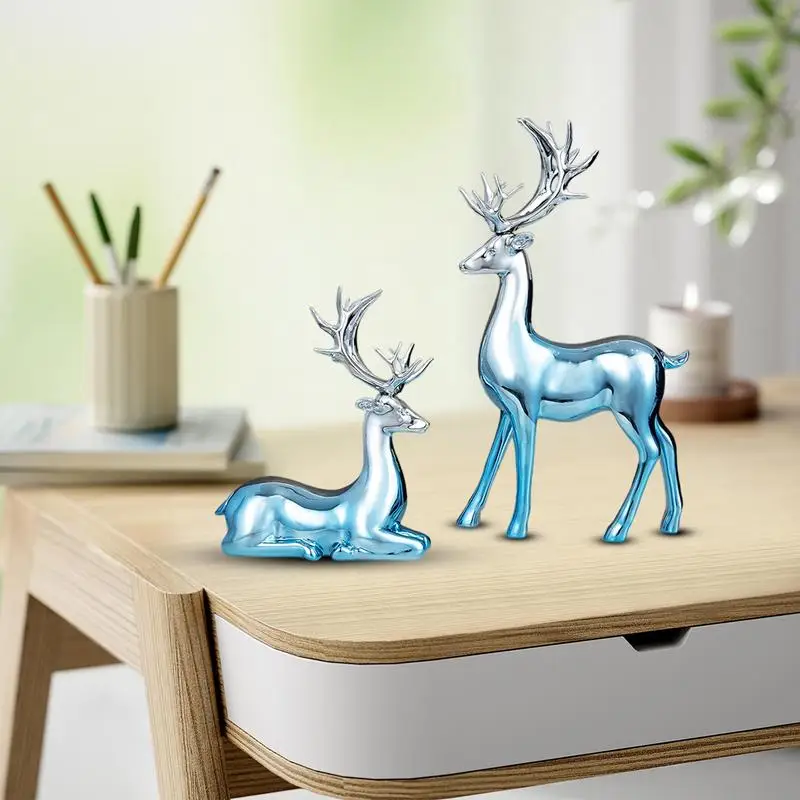 Reindeer Ornaments Realistic Christmas Deer Statues Beautiful Resin Deer Ornaments Funny Reindeer Christmas Decorations For Home