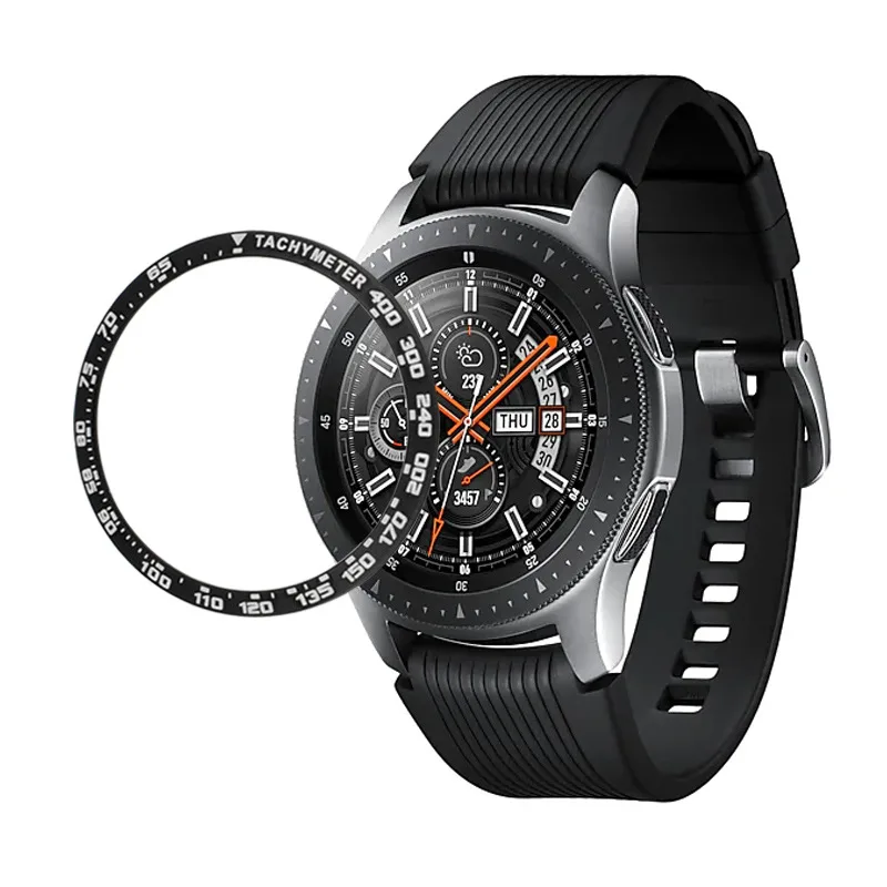 Metal Bezel for Samsung Galaxy Watch 42mm Classic 46mm Gear S3 Frontier Ring Adhesive Watch Case Cover Anti Watch Accessories