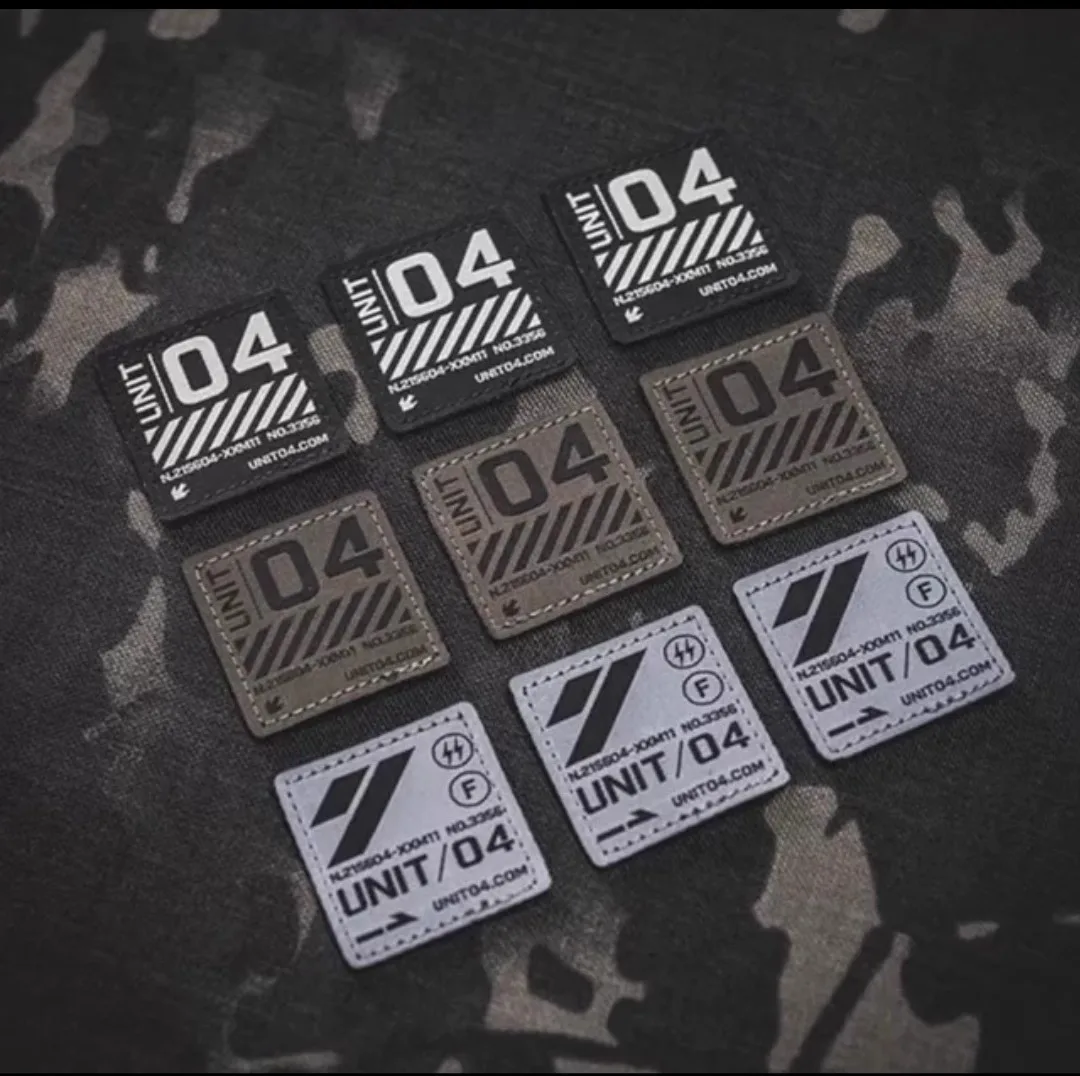 Unit04 Outdoor Camping Tactical Style Emblem Morale Sticker Black Camping gz Light Clothing Fuel Tank Cap Sticker