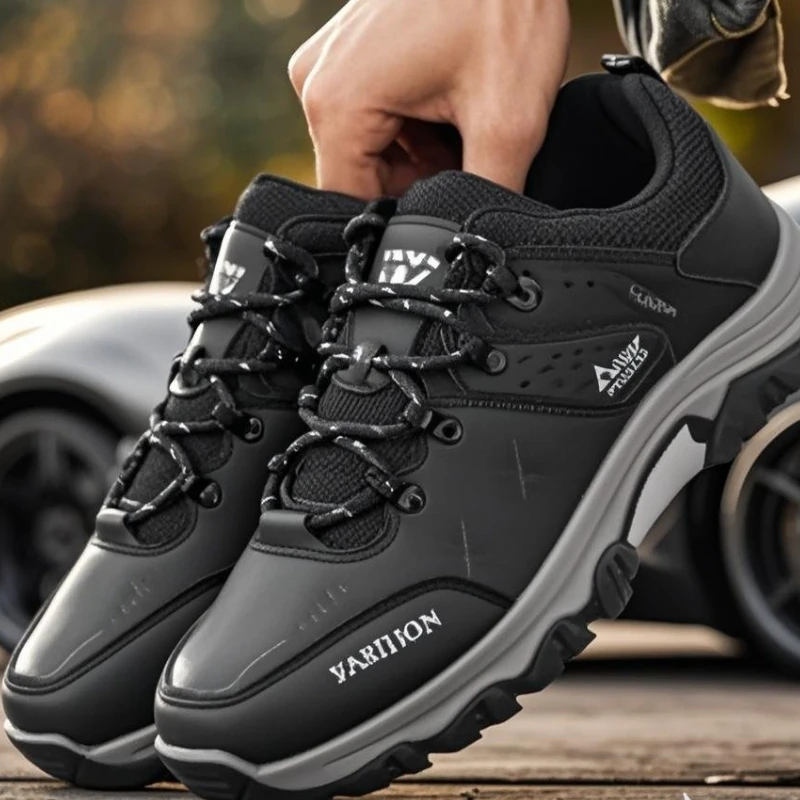 

2025 Men's Outdoor Hiking Shoes Breathable Work Sneaker Anti Slip Wear-resistant Sneakers Casual Comfortable Male Safety Shoes