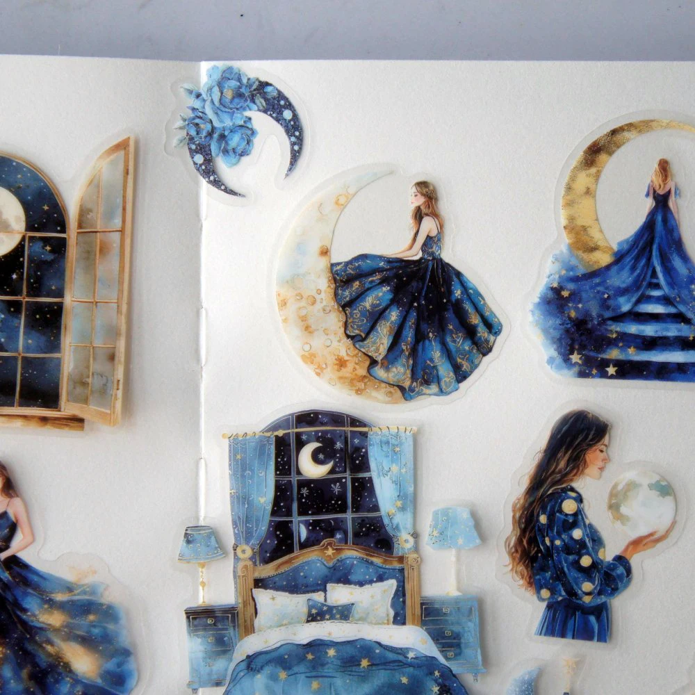 18pcs Magic Story Starry Sky Diviner Style PVC Sticker Scrapbooking DIY Gift Label Decoration Tag
