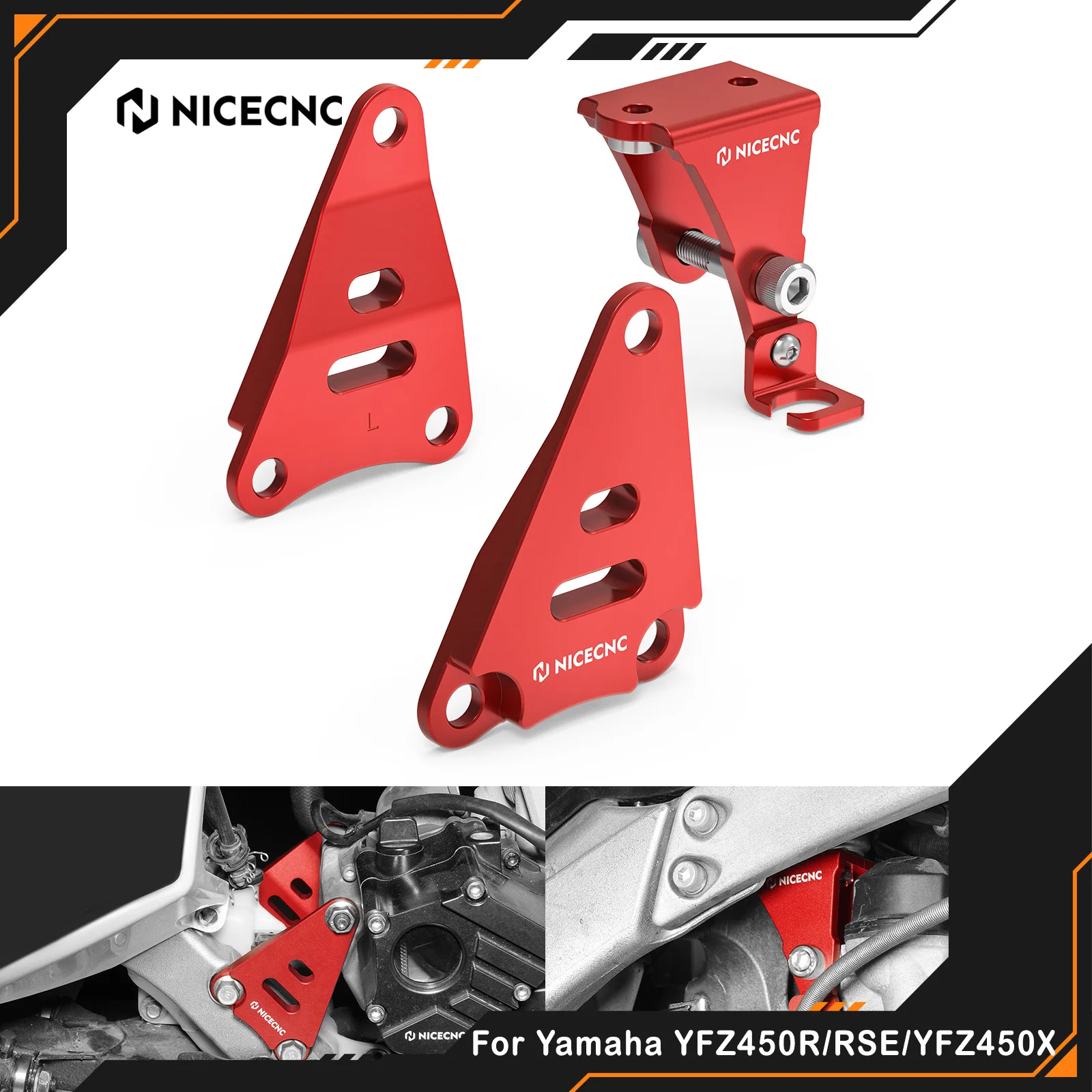 

Алюминиевые опоры двигателя NICECNC для Yamaha YFZ450R/RSE 2009-2025, YFZ450X 2010-2011, замена 18P-21316-00-00