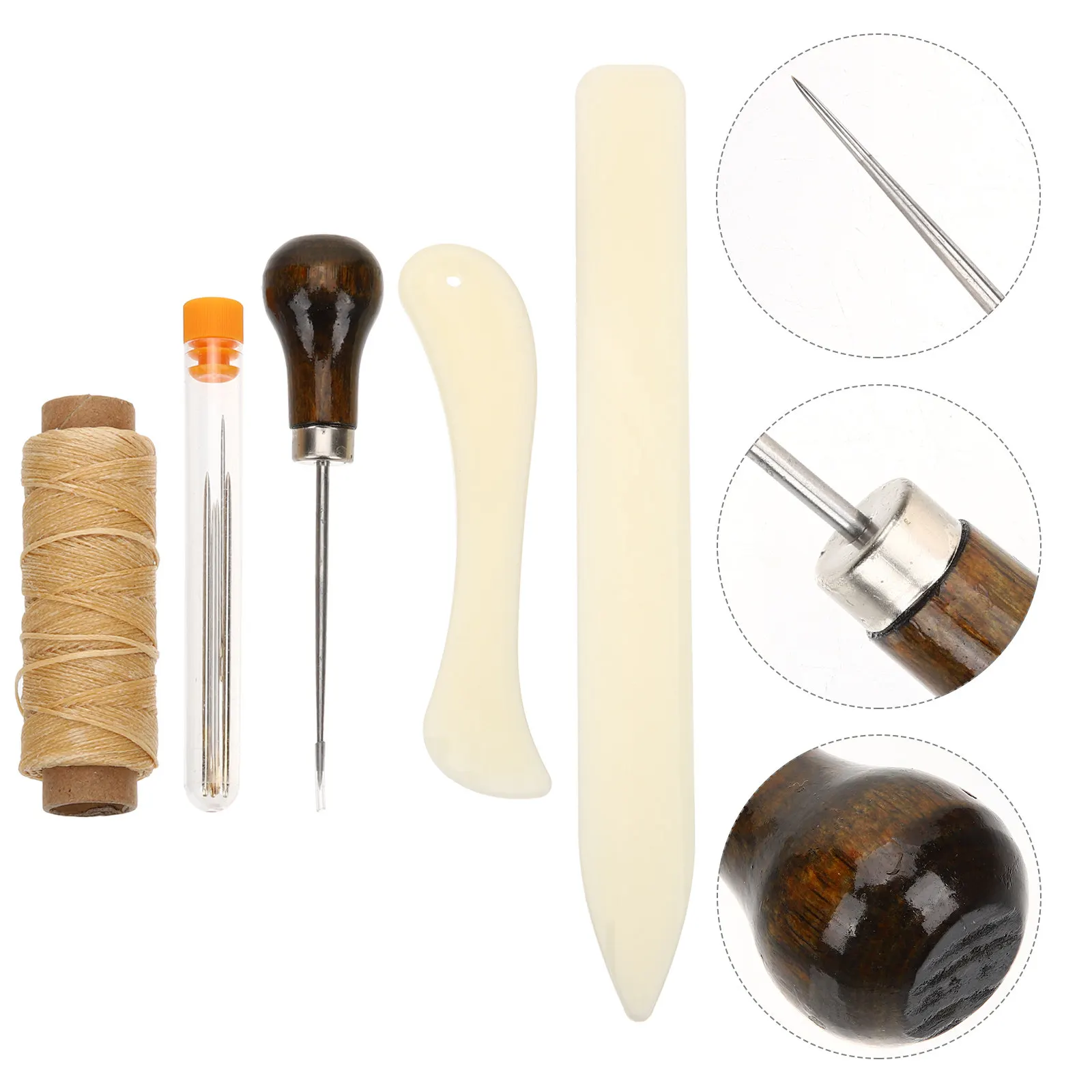 1 Juego de kit de costura DIY, herramientas de manualidades completas, portátiles y ligeras para reparar bolsos, cinturones y carteras hechos a mano