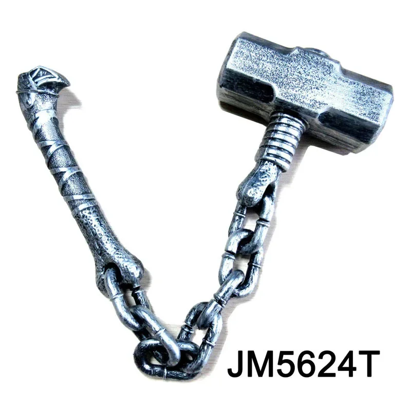 Halloween Bent Hook Prisoner Foot Shackle Prop Knife Smashing Party Cheer Plastic Hammer Chain