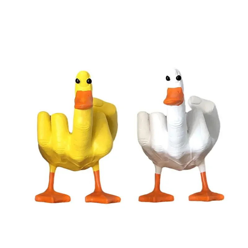 

Middle Finger Duck Figurine Decorative Figurines Ornament Duck Statue Craft Decoration Sculpture Desk Decoration Home Decor Gift