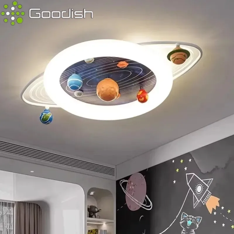 Modern Minimalist Nordic LED Home Ceiling Lights Cartoon Astronaut Space Art Creative Lamp for Living Room Decoration Chandelier