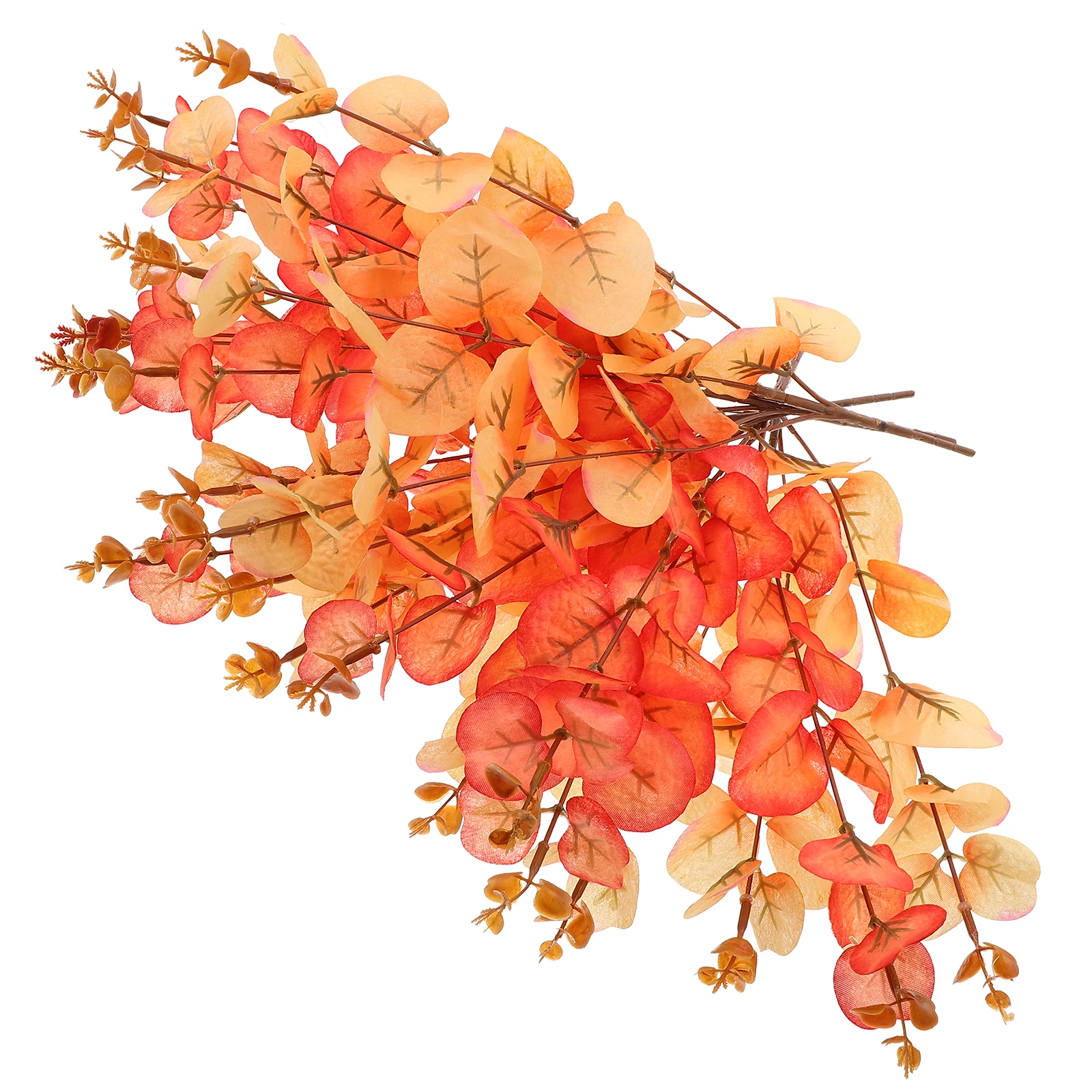 

6 Pcs Autumn Color Simulated Green Plants Artificial Eucalyptus Picks Stems Fake Leaves to Weave Leaf Faux Baby