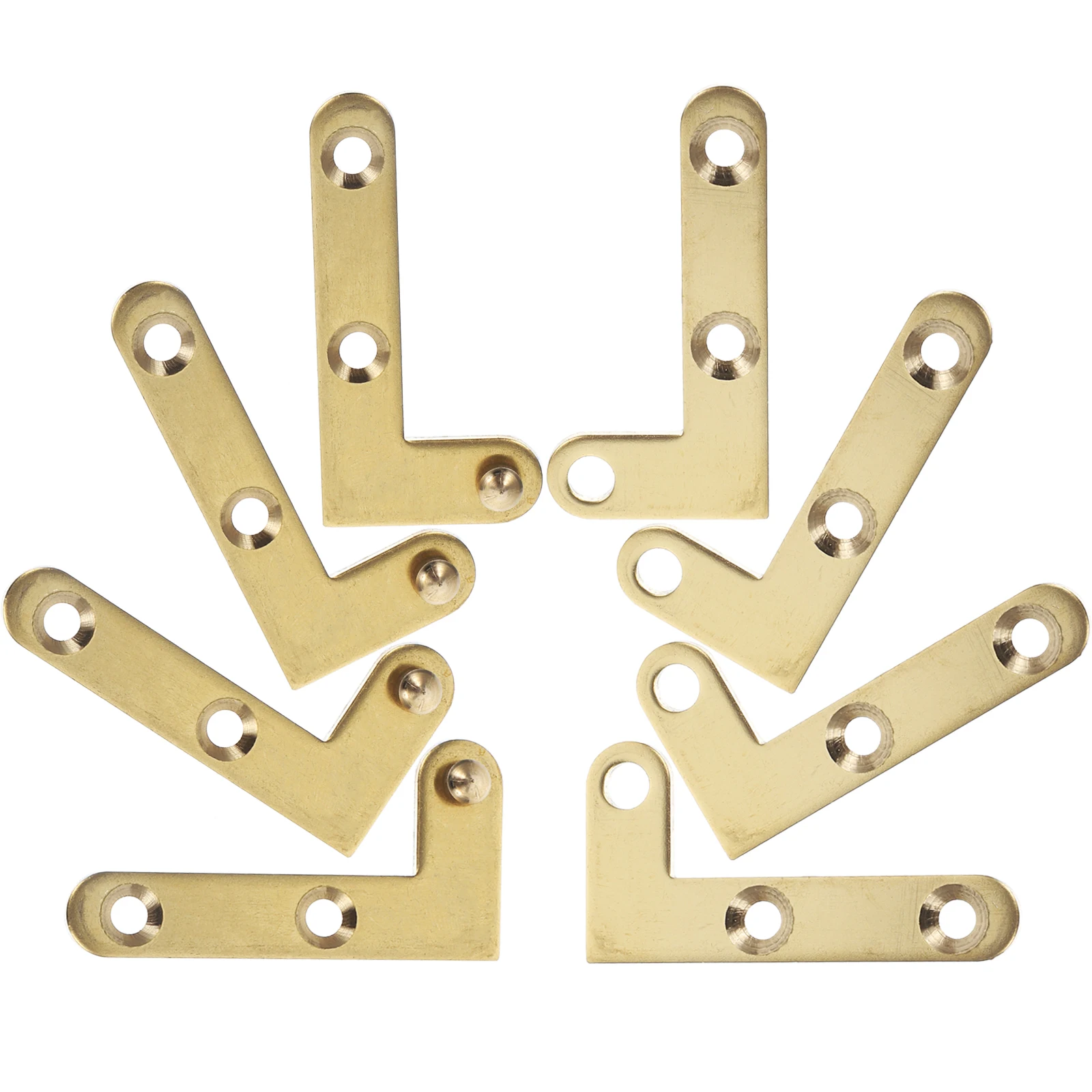4Sets Copper Pivot Door Hinge Attic Ladder Hinge Rotating Concealing Door Hardware 360 Degree Concealing Hinges