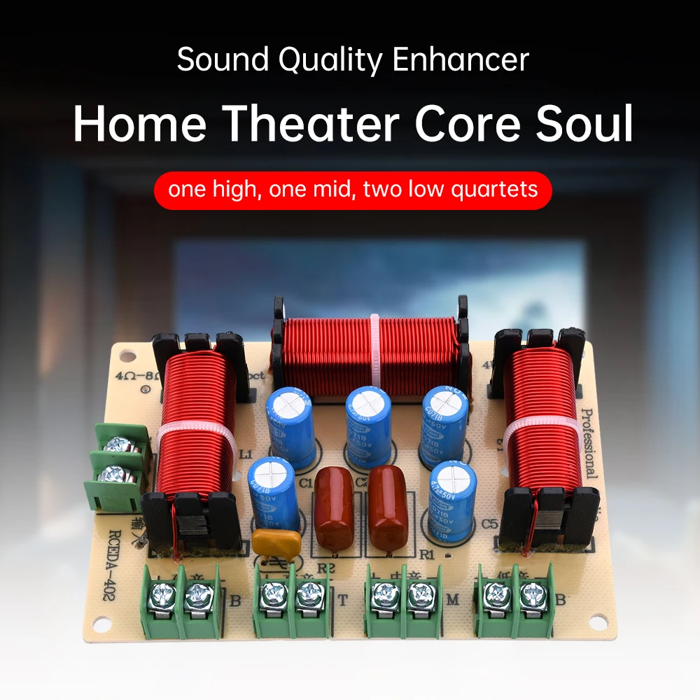 

120W 4 Way Speaker Bass Frequency Divider Home Theater Hifi Stereo Circuit One High One Middle Two Low Retrofit Splitter