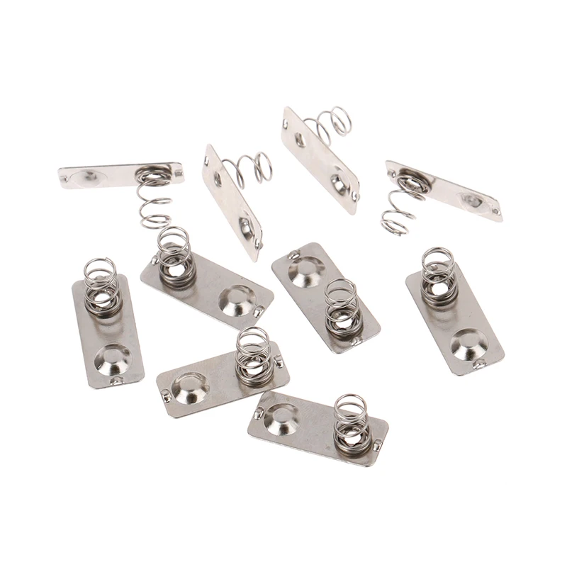 20pcs/ 21x9mm - + Replacement Metal Batteries Spring Contact Plate Silver Unidirectional Slot For AAA Battery Case