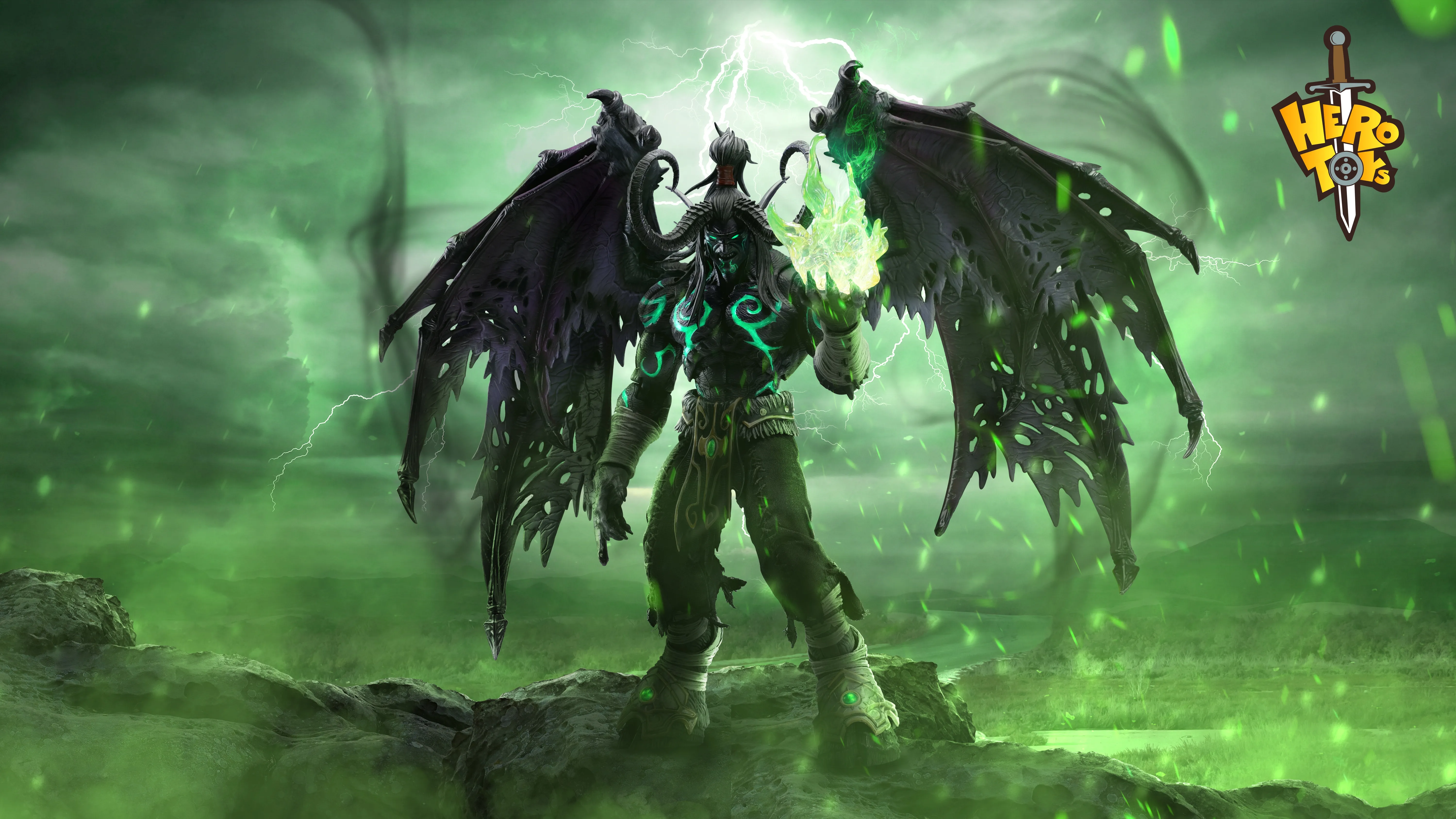 Herói brinquedos 1/10 escala soldado masculino demônio caçador preto illidan stormrage conjunto completo cerca de 24cm figura de ação brinquedos modelo colecionável