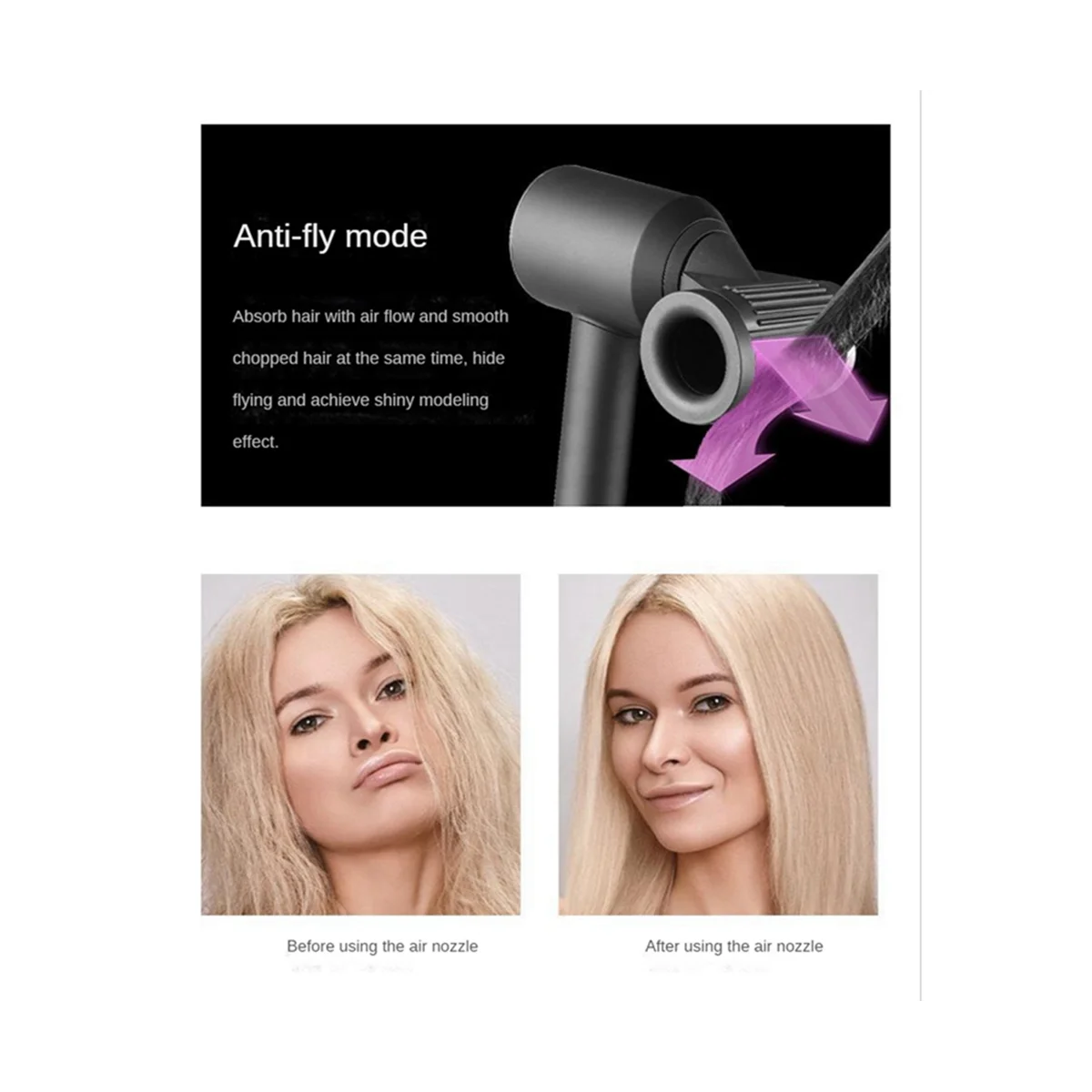 A14G-For Supersonic HD01 HD02 HD03 HD04 HD08 HD15 Hair Dryer Anti-Flying Warping Straight Hair Nozzle Styling Tool-C
