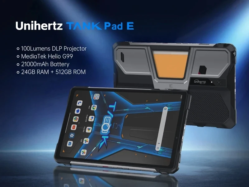 Unihertz TANK PAD E 8849 Tablet Rugged Projector Tablet Android 512GB 120Hz 24GB Smartphone Pad 10.95 inch 21000mAh 50MP 2025