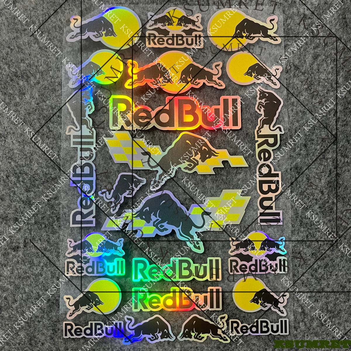 

Laser Red Bull Motorcycle Sticker Decal Set For Kawasaki Ktm Suzuki Yamaha Logo