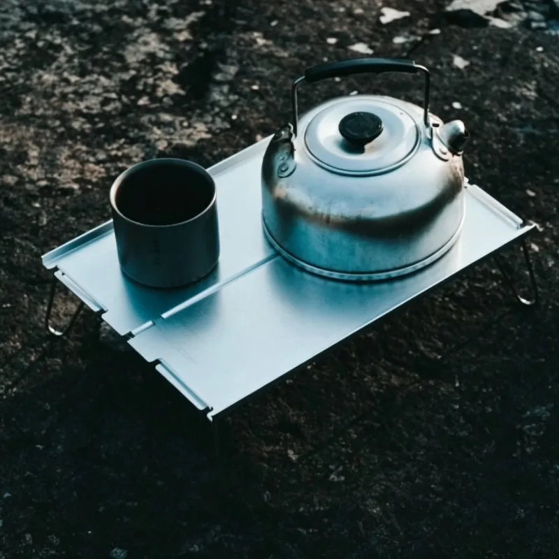 Ultra‑Light Titanium Folding Camping Table,Portable Compact Backpacking Mini Table,Resistant Desk for Hiking Outdoor Picnic