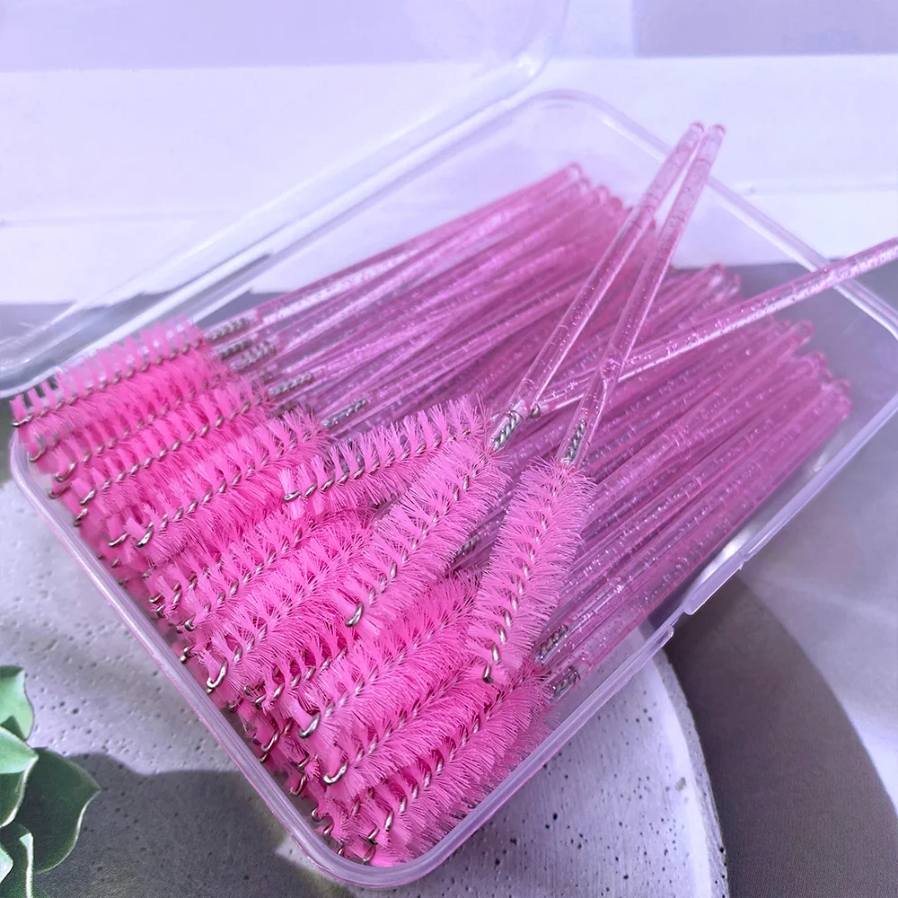Boîte d'emballage de brosse à cils, poignée en cristal et diamant, pinceaux de maquillage, baguettes de Mascara, applicateur, fournitures d'extension de cils, 150 pièces