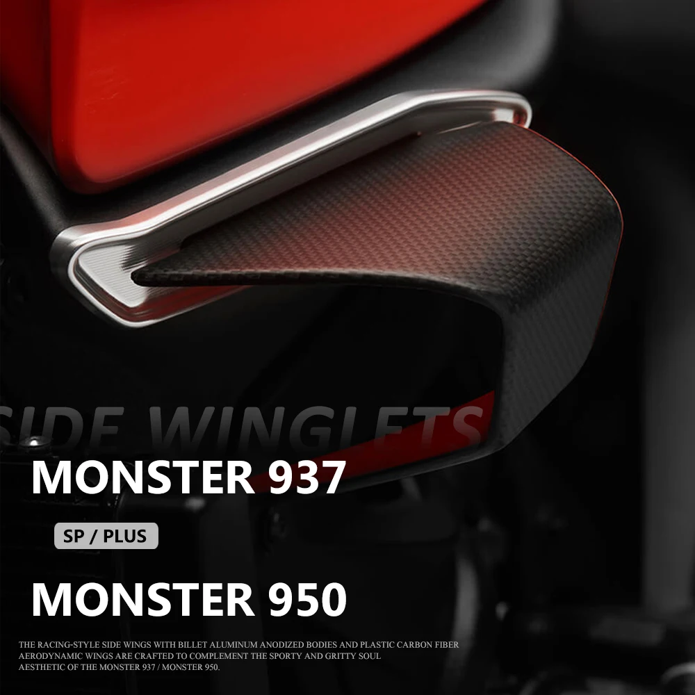 Motorcycle Carbon Fiber Air Deflector Wing Kit For Ducati Monster 950 MONSTER 937 SP Plus Front Fairing Aerodynamic Winglets