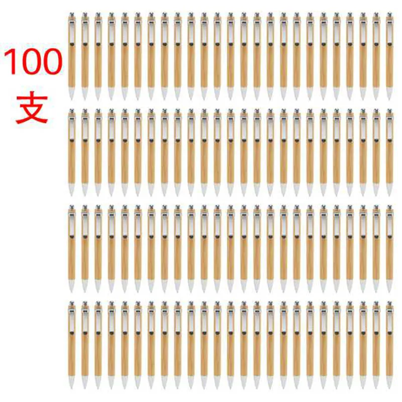 100 pcs/lot Bamboo Ballpoint Pen Stylus touch pen Office & School Supplies Pens & Writing Supplies Gifts-Blue Ink