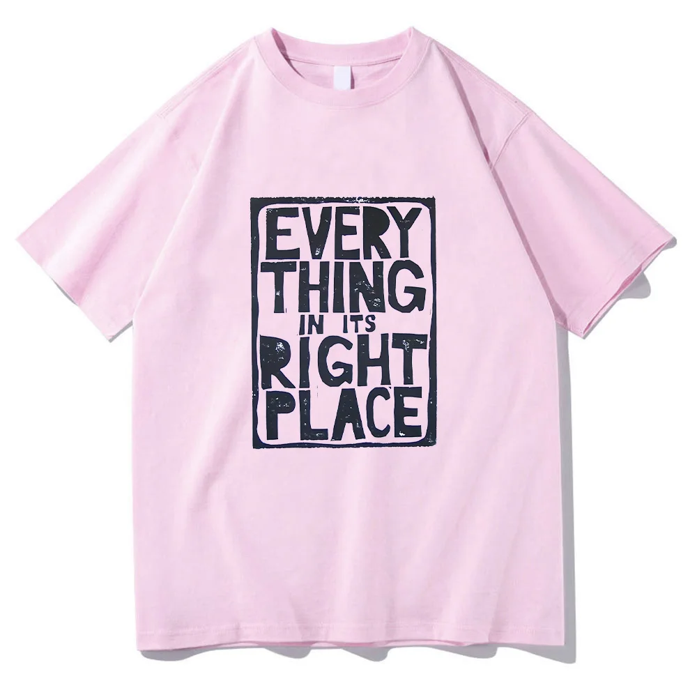 Radiohead Everything in It's Right Place Grafik-T-Shirts Radiohead Rock Band Baumwoll-T-Shirts Damen Classic Tees Unisex Y2K Tops