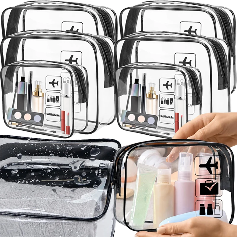 1/3 pezzi borsa per trucco con cerniera trasparente scatola per organizer uomo donna borsa per cosmetici trasparente da viaggio borse per trucco da toilette impermeabili