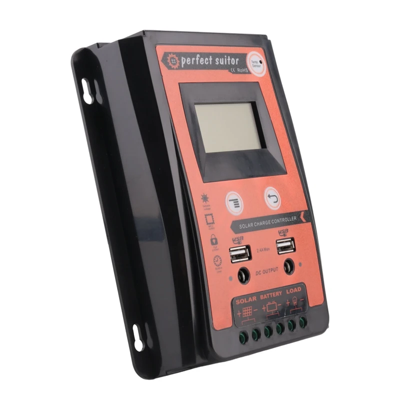 30A MPPT PWM Solar Charge Controller 12V 24V Solar Panel Battery Regulator Dual USB Port LCD Display