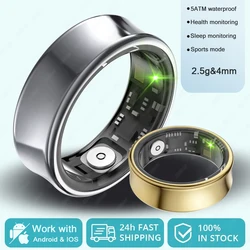 For Huawei Xiaomi Smart Ring Men's 5ATM & IP68 Waterproof Multi sport Fitness Titanium Ring Sleep Monitoring Bluetooth SmartRing