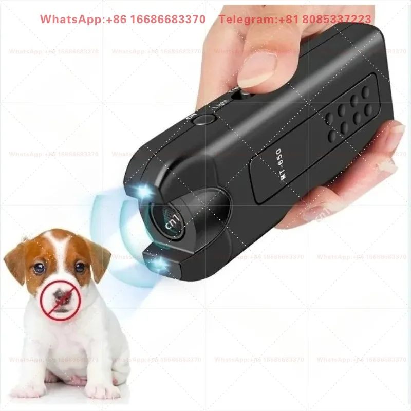 Ultrasonic Animal Deterrent Device With Flashlight, Stops Aggressive Dogs and Wild Animals, Portable Self Protection Stick