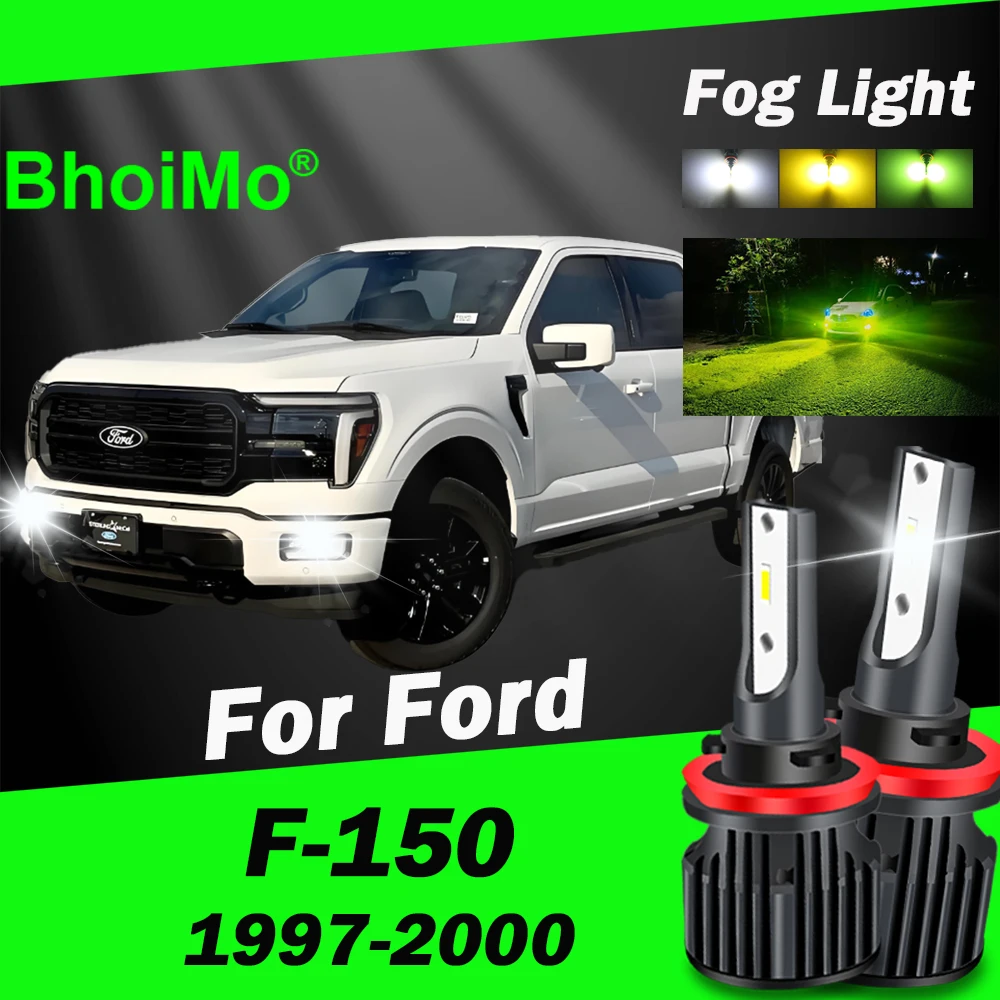 

BhoiMo для Ford F-150 F150 1997-2000, передняя противотуманная фара, светодиодная лампа 1998 1999