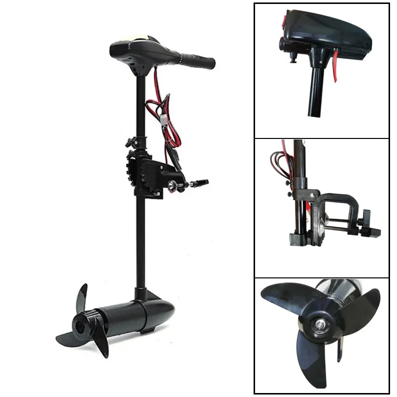 18/28/40/50/60 LBS 12V Electric Trolling Motor 260W Outboard Boat Engine Transom Mount Inflatable Fishing Kayak Propeller