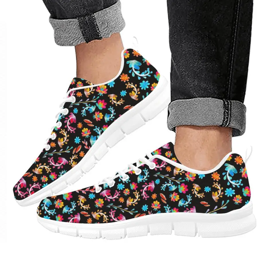 INSTANTARTS Fashion Physiotherapist Sneakers for Girls Black African Nurse Girls Pattern Flat Shoes Women Breathable Zapatillas