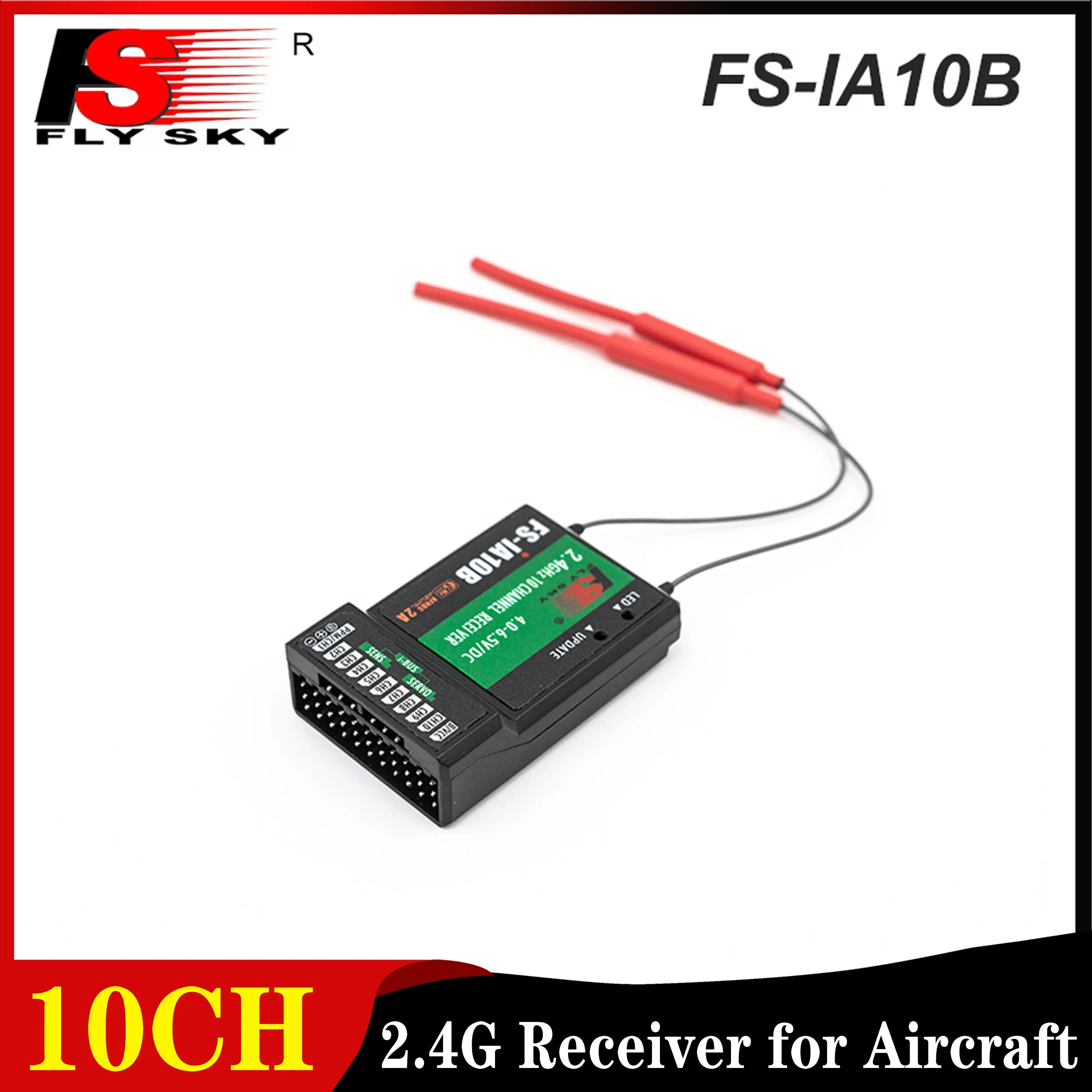 

Flysky FS-iA10B 2.4G 10CH Receiver PPM Output for FS-I6X FS-GT5 FS-I6S FS-I10 Transmitter FPV RC Helicopter Quadcopter Airplane