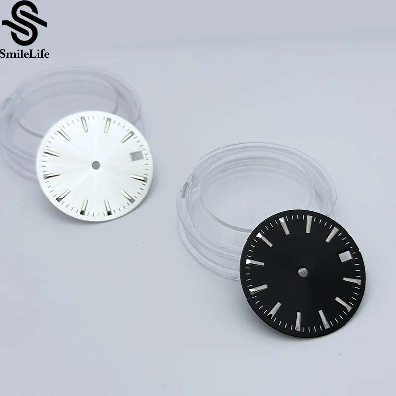 SmileLife-esfera de reloj SunBrust/smerilado, 28,5mm, compatible con NH35/NH36/4R/7S, piezas de accesorios de reloj de movimiento automático con ventana de calendario