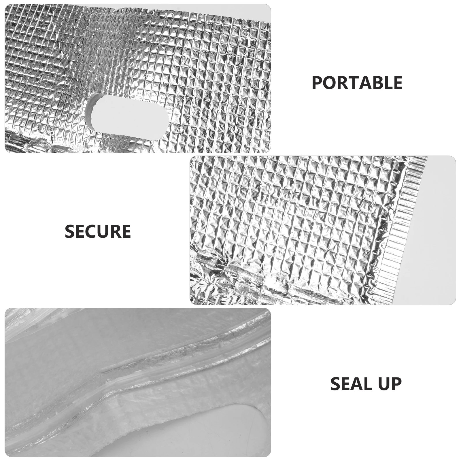 

5Pcs Heat Preservation Bag Lightweight Aluminum Foil Material Retain Freshness Stable Temperature Environment Home Cafe Use