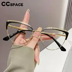 57292 Metal Cat Eye Anti Blue Light Glasses Women Fashion Hollow Out Spectacles Frames Optical Prescription Eyeglass