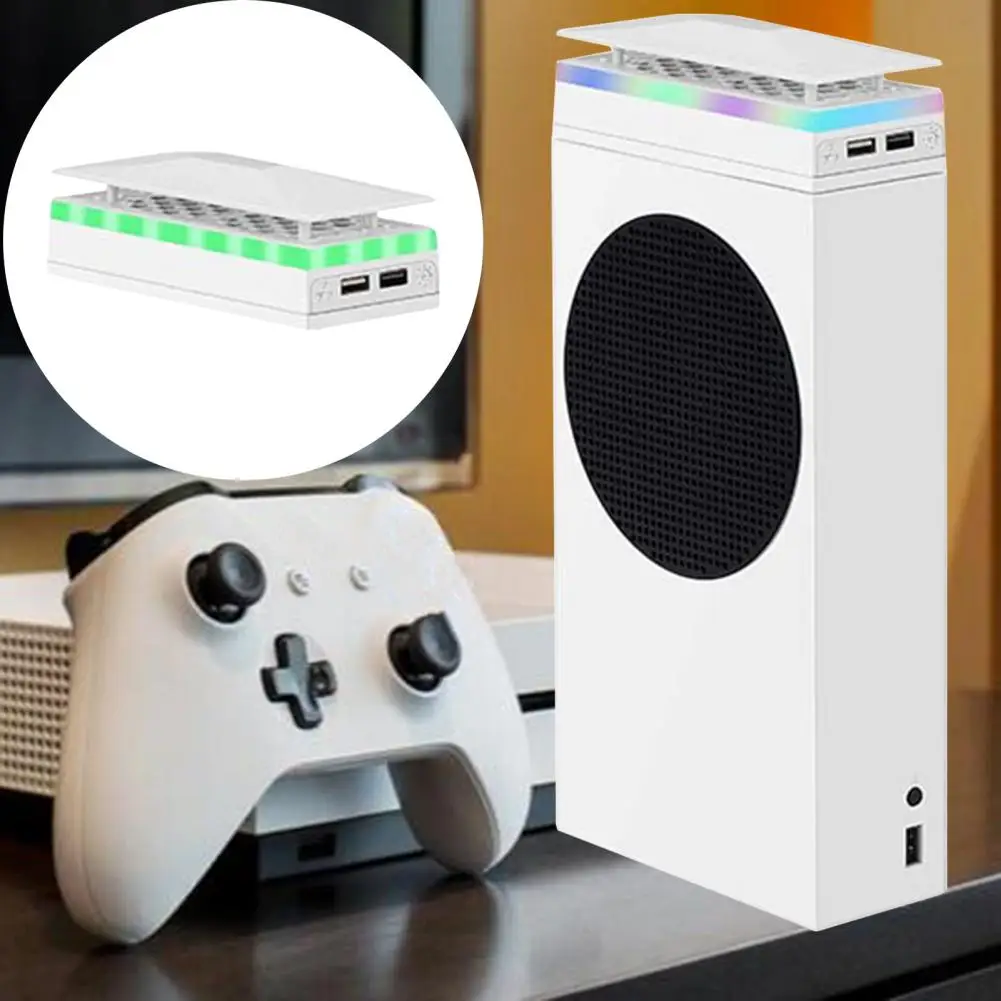 2023 New Game Console Cooling Base Adjustable Dual Fans Silent Atmosphere LED Light Fans for Series S