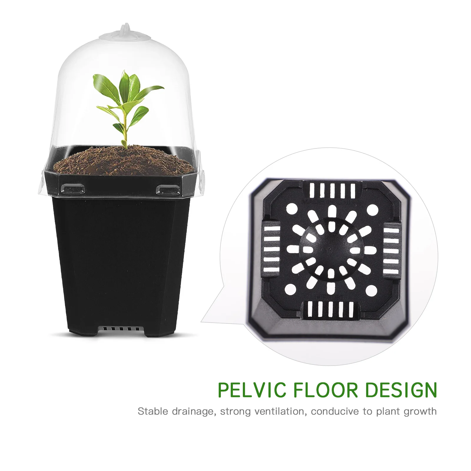 

Thickened Plastic Flower Indoor Nursery Starter Seedling Garden Supplies Lightweight Durable Ventilated Drainage for Cuttings