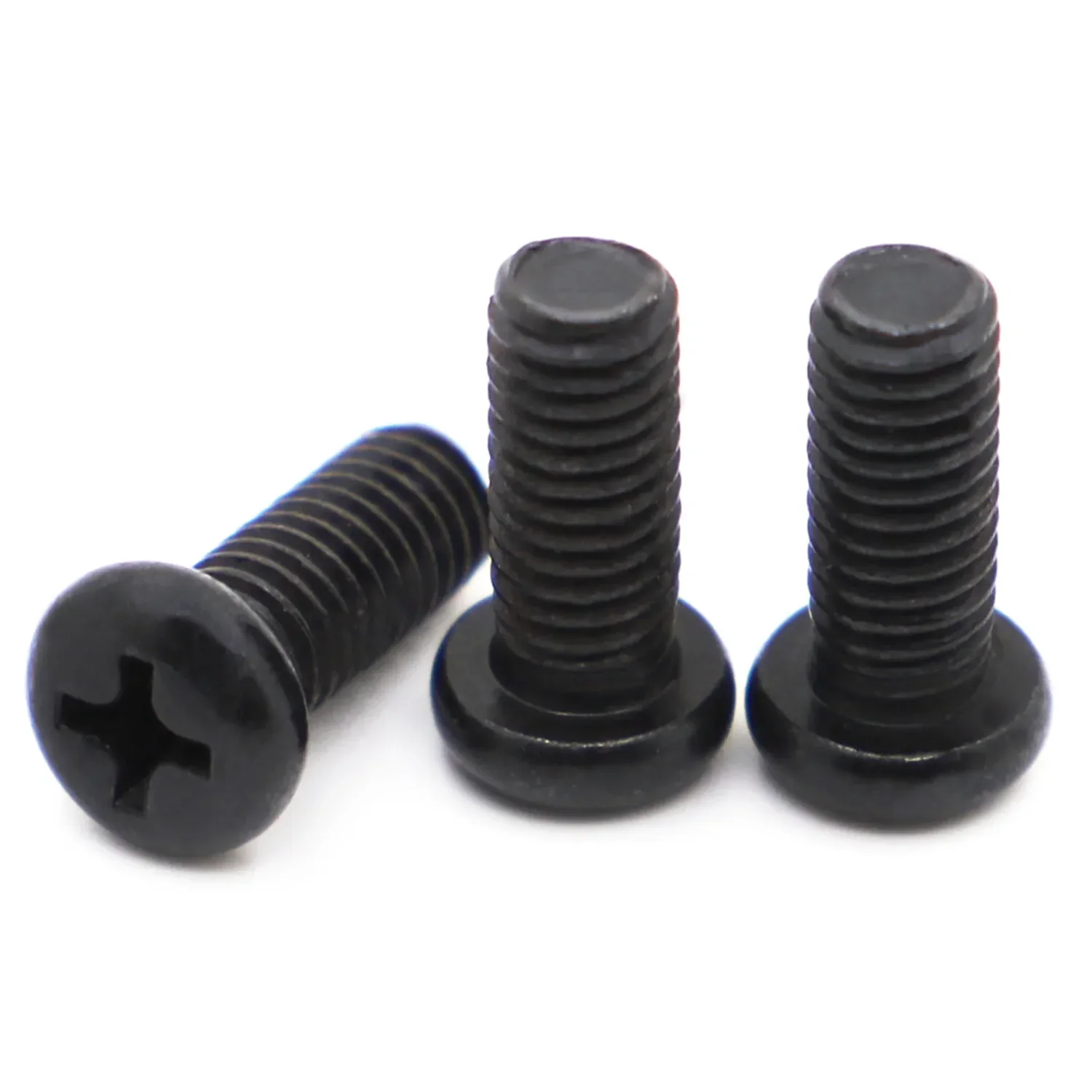 M1.2 M1.4 M1.6 M2 M2.5 M3 M4 GB818 DIN7985 Mini Small Micro Black Steel Cross Recessed Phillips Round Pan Head Screw Bolt