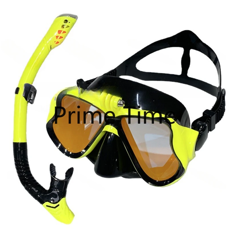 Adult Snorkeling Set Diving Mask Full-Dry Breathing Tube Electroplating Diving Mask Snorkeling Supplies Silicone Material