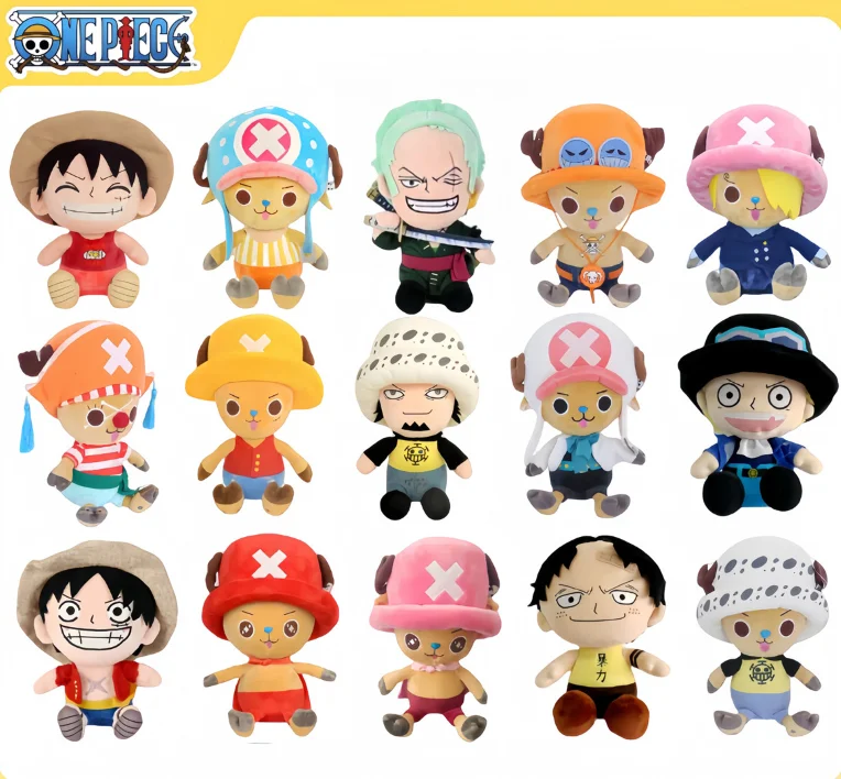 Pluszak One Piece Luffy Tony Chopper Ace Roronoa Zoro Śliczna Kreskówkowa Anime Wypchana Lalka Prezent na Urodziny