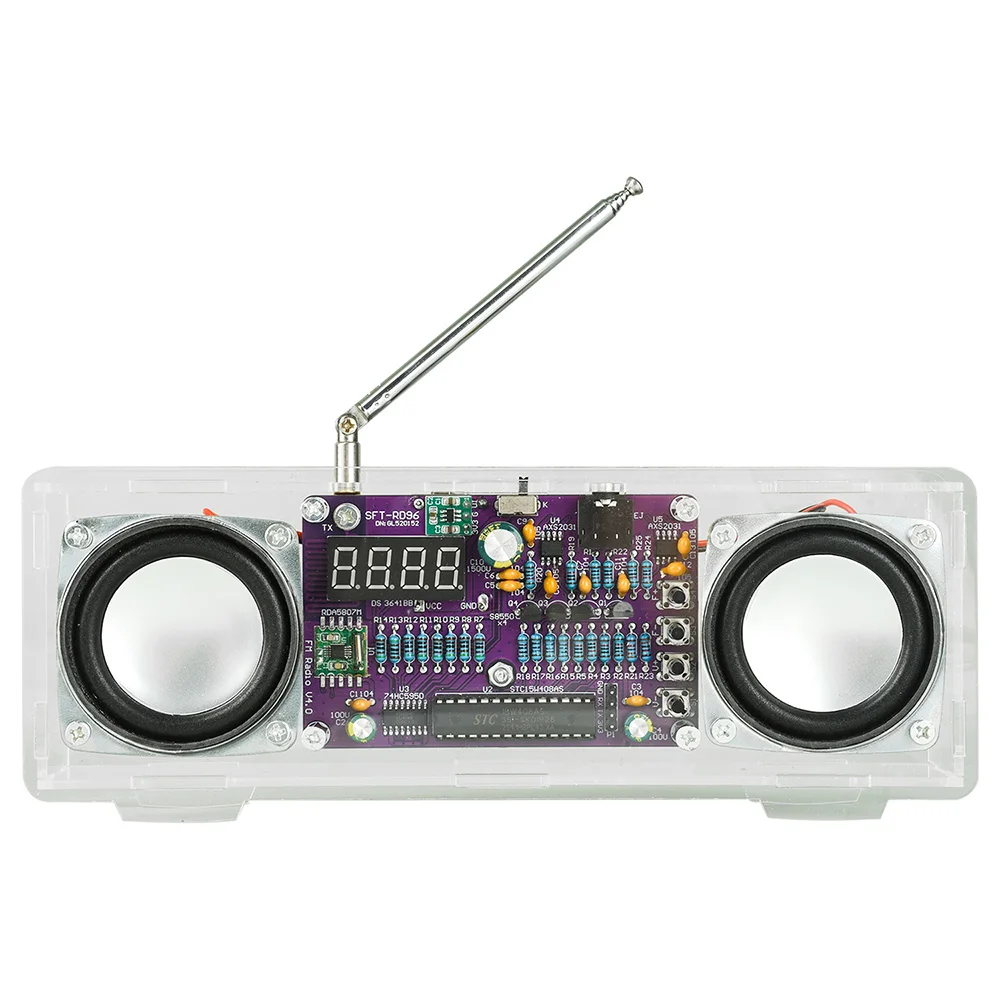 87.5MHz–108MHz Dual-Channel FM Radio with Digital Display – DIY Electronics Kit with Type-C Port Suitable for audio learning etc