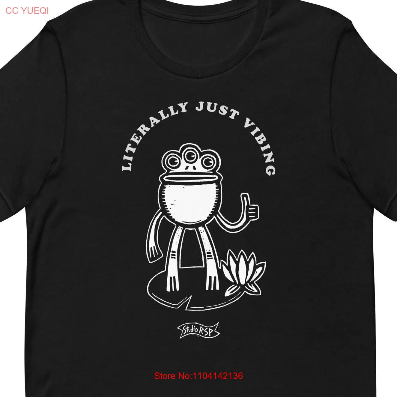

Vibing Frog T Shirt original weird art by Studio RSP long or short sleeves