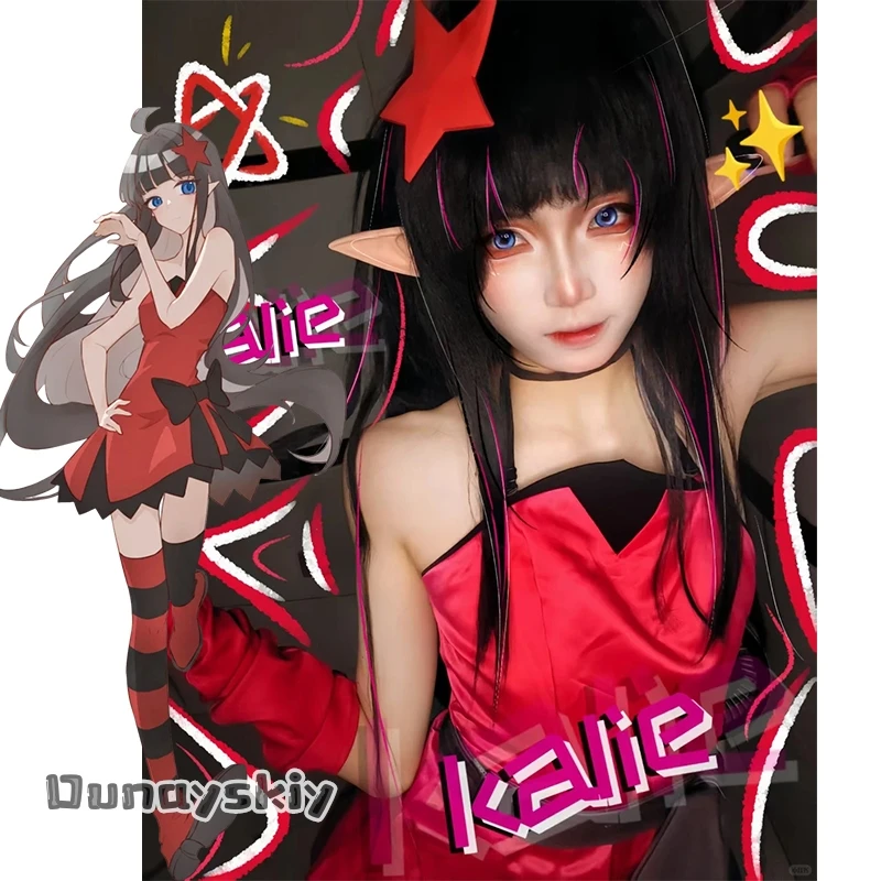 Anime Aotu World Infancy Kalie Cosplay Costume Red Strapless Princess Lolita Dress Woman Halloween Carnival Theme Party Dress Up
