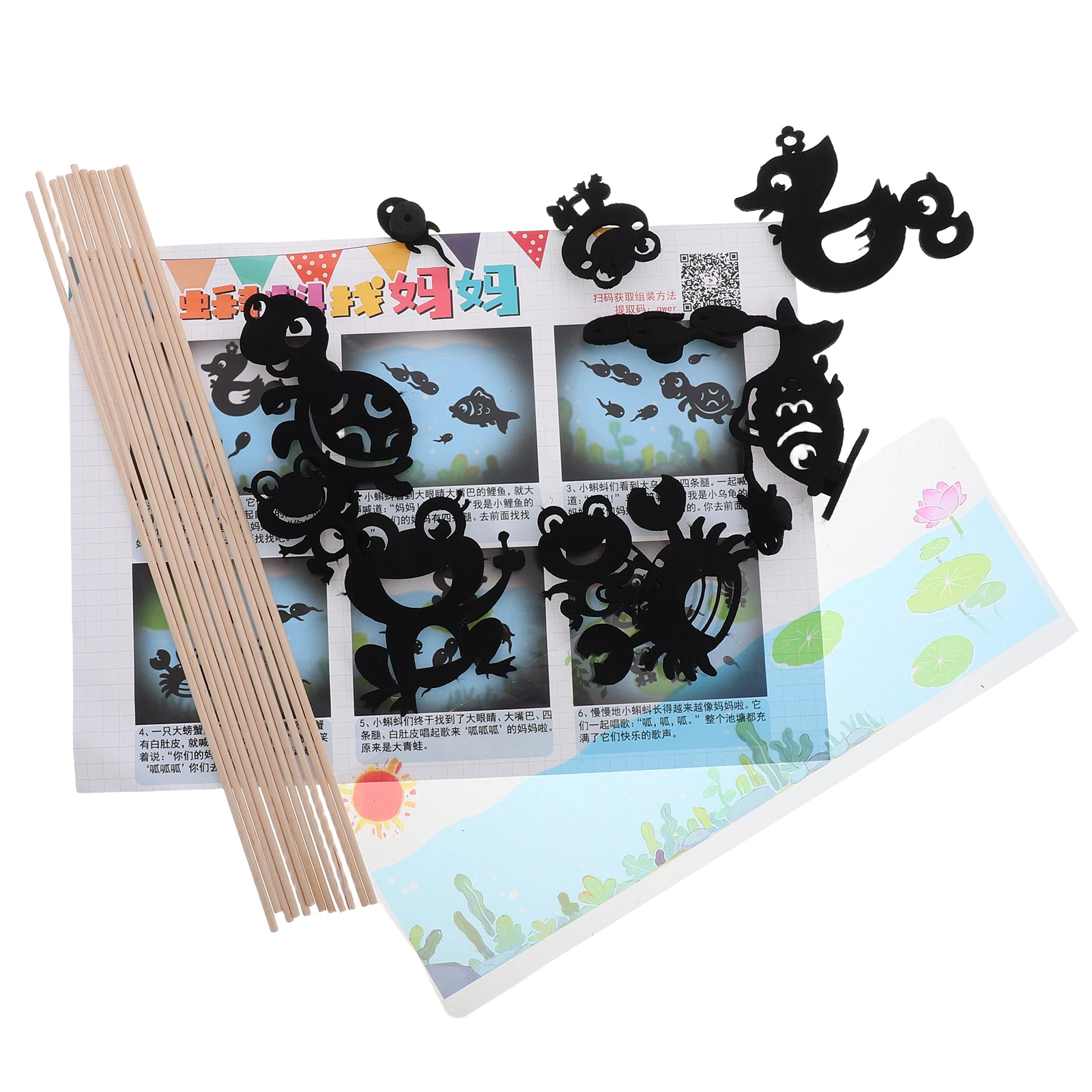 

1 set Kindergarten Teaching Aids DIY Shadow Puppets Puppet Theater Kids Play Safe Materials Interactive Learning Creative Stage
